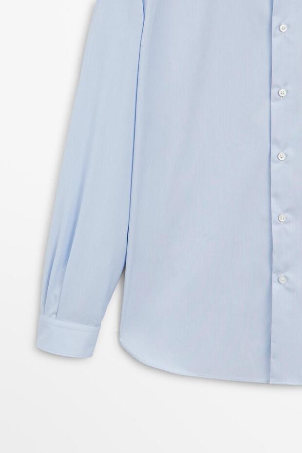 Slim fit mikro çizgili gömlek - 3