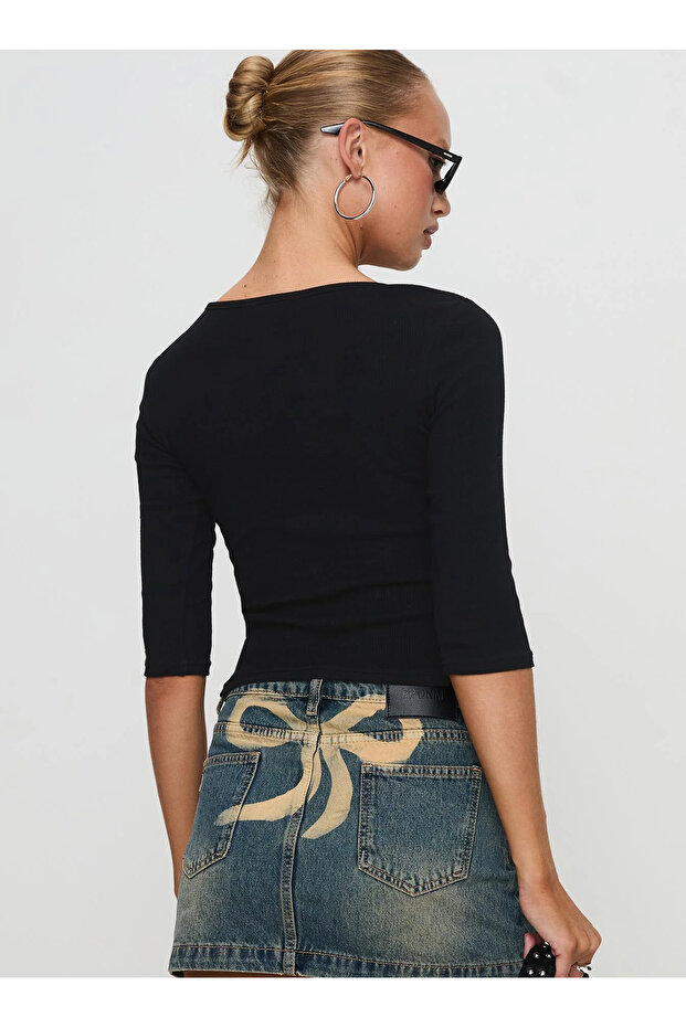 3/4 Kol Basic Bluz - 3