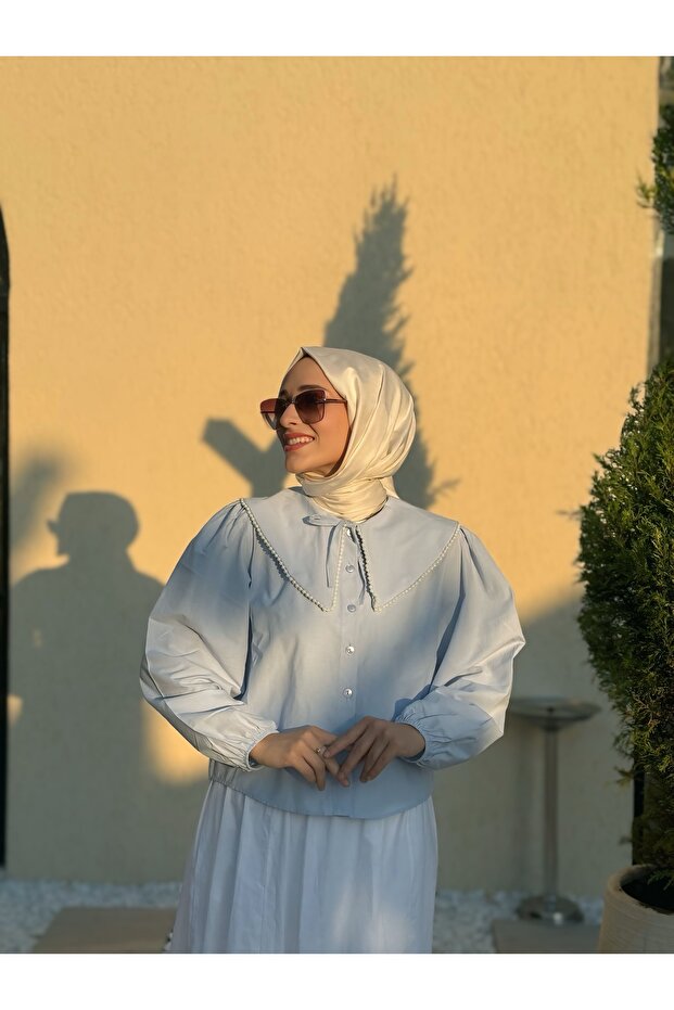 İnci Detay Bebe Yaka Gömlek - 3