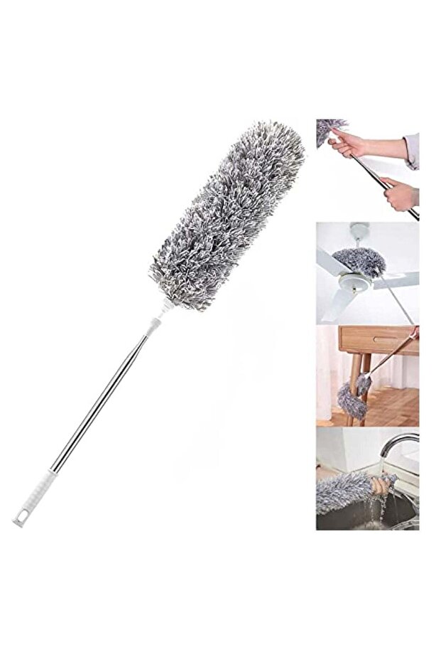 Arabest Microfiber Duster, Feather Duster with Extension Pole Stainless Steel, with Bendable Head,
