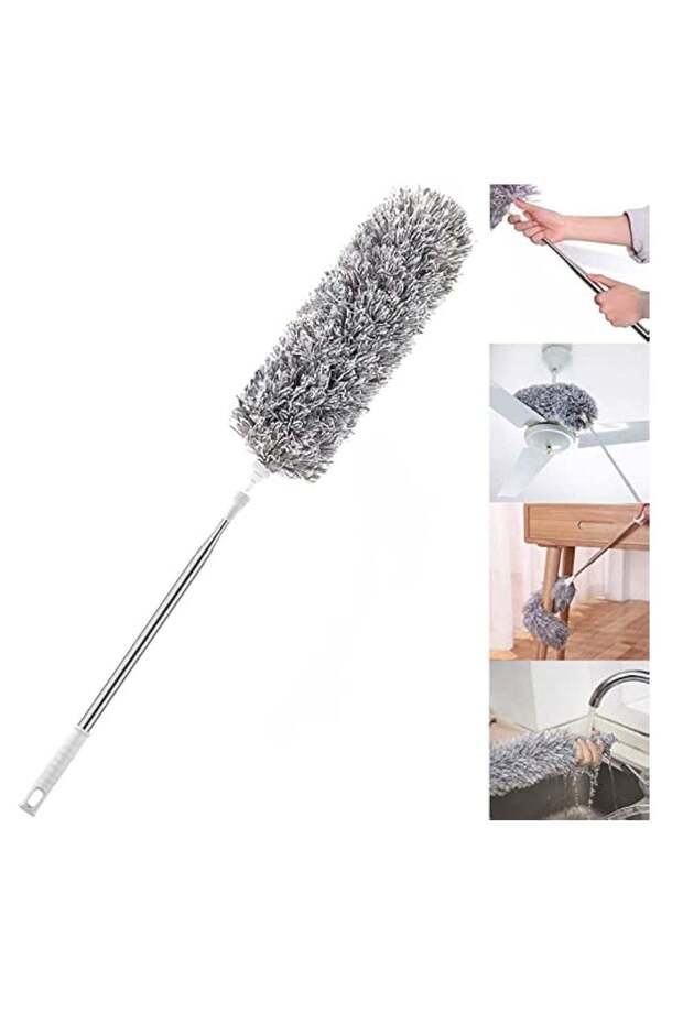 YelaJoy Microfiber Duster, Feather Duster with Extension Pole Stainless Steel, with Bendable Head,