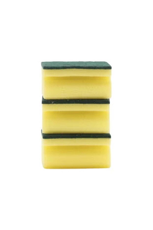 CLASSYTOUCH 3-Piece Kitchen Cleaning Sponge Set Yellow/Green 21x10x5cm
