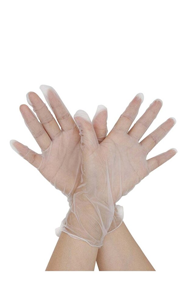 100-Piece Disposable Vinyl Gloves Transparent 13x7x24cm Transparent 13x7x24cm
