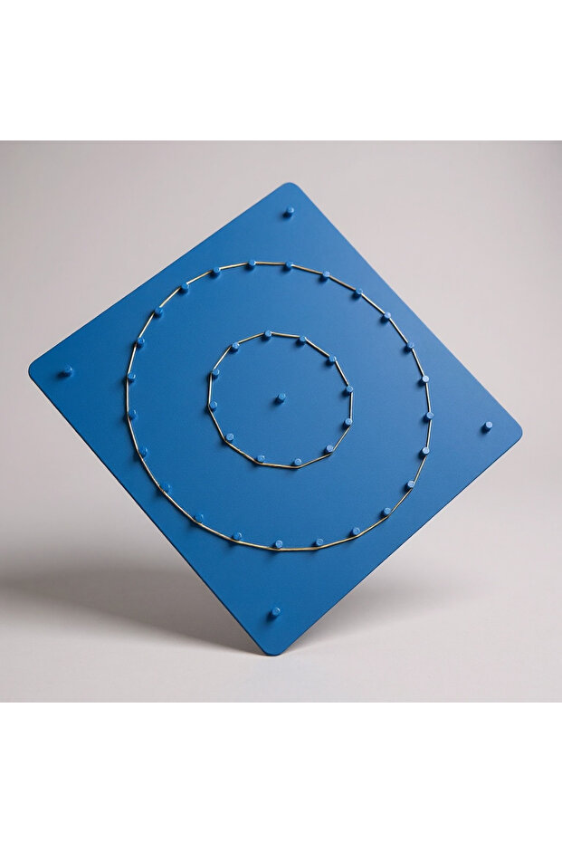لوحة هندسية مزدوجة الجوانب باللون الأزرق - 2