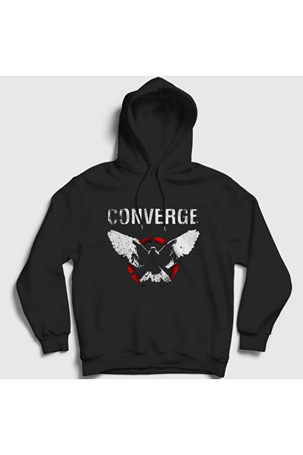 Unisex Black No Heroes Converge Hooded Sweatshirt 573622Tt