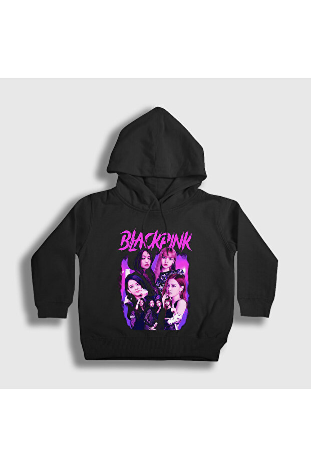 Unisex Kids Black Lisa Jennie Rose Jisoo Blackpink Hooded Sweatshirt 571801Tt