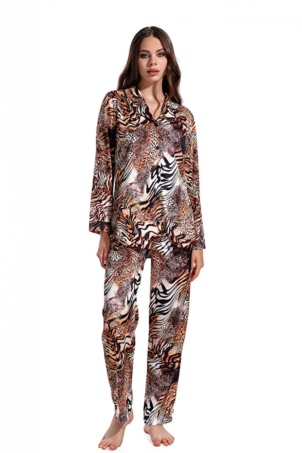 Luxury Boxed Satin Pajamas Set – Lace Sleeves, Long Sleeves, Korean Silk Texture, Dowry Gift