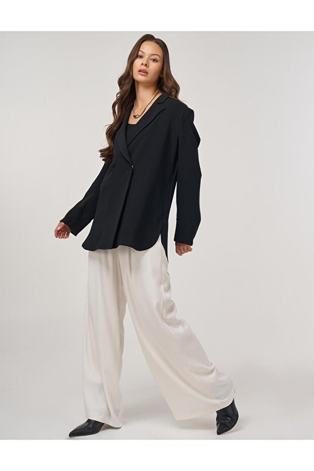 سترة سوداء مزدوجة الصدر - 2