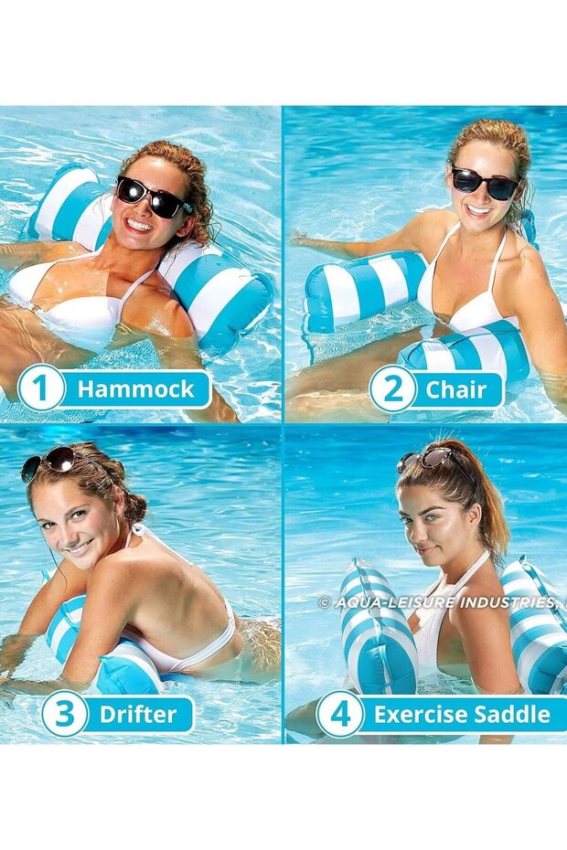F..M.S Aqua 4 1 Hammock Pool Float & Water Hammock – Multi Purpose Inflatable Pool Floats Adults – - 3