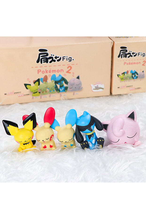 C With box 5-6pcs Pokemon Figure Toys Model Set Gengar Togepi Piplup Psyduck Pichu PVC Dolls With Bo - 1