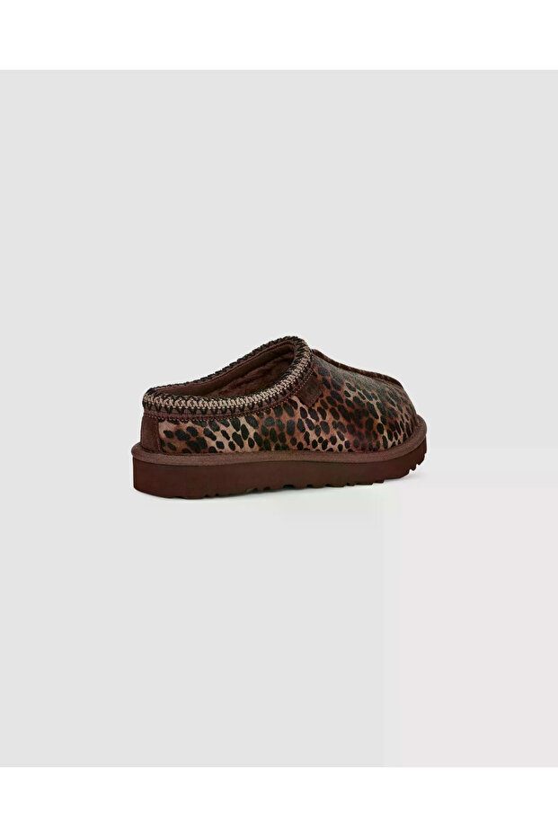 Kadın Yumuşak Astarlı EVA Dış Taban Süet Yüzey Leopar Terlik 1158350-BURNTCEDAR - 4