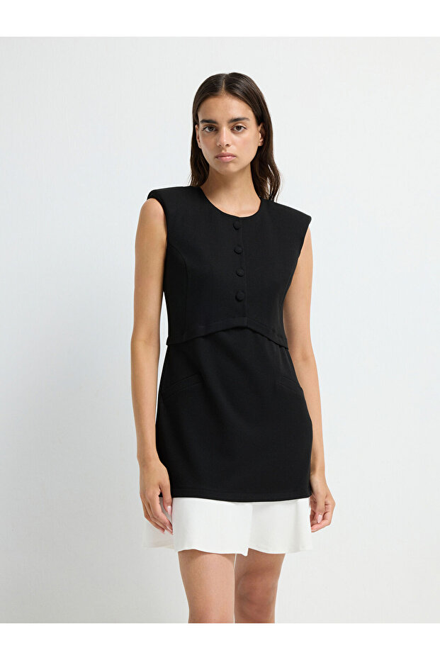 Kolsuz Mini Elbise - 3