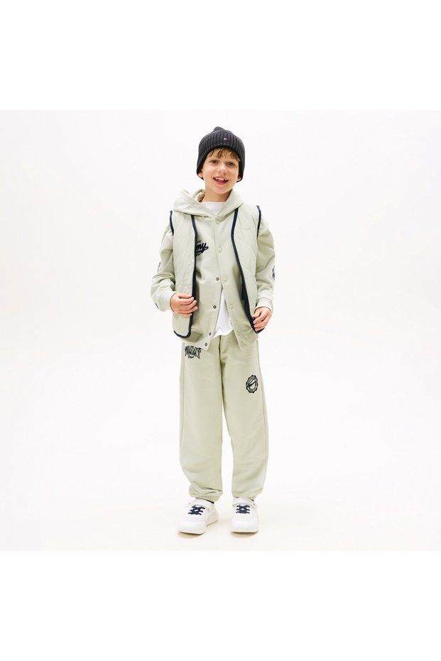 Varsity Graphic Kids Green Sweatpants
