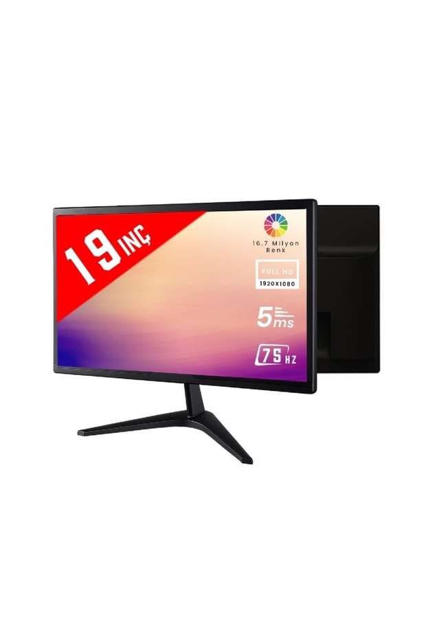 MP-19 Dahili Hoparlörlü VGA HDMI 19"Ekran 75 HZ 5MS Led Monitör - 6