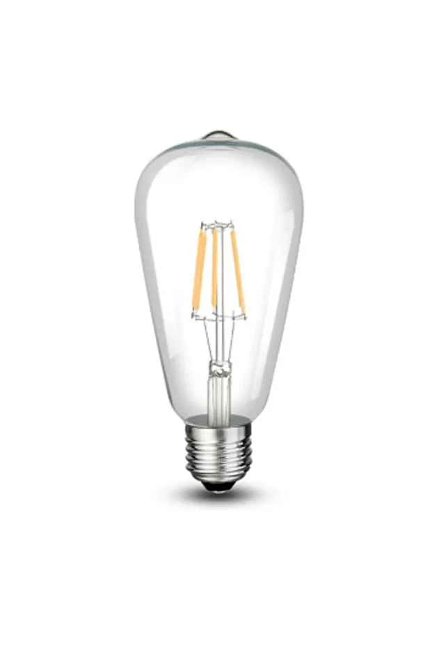 3 ADET Ct-4353 8 Watt Armut Rustik Ampul E27 Beyaz - 1
