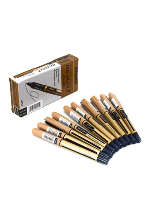 قلم حبر سائل DX7 0.7 متوسط - أسود (عبوة من 10 قطع)