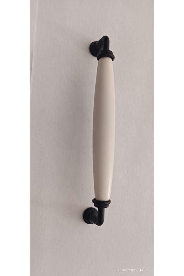 160 mm 1 Piece Black Metal Legs Hard Polymer White Handle Cabinet Kitchen