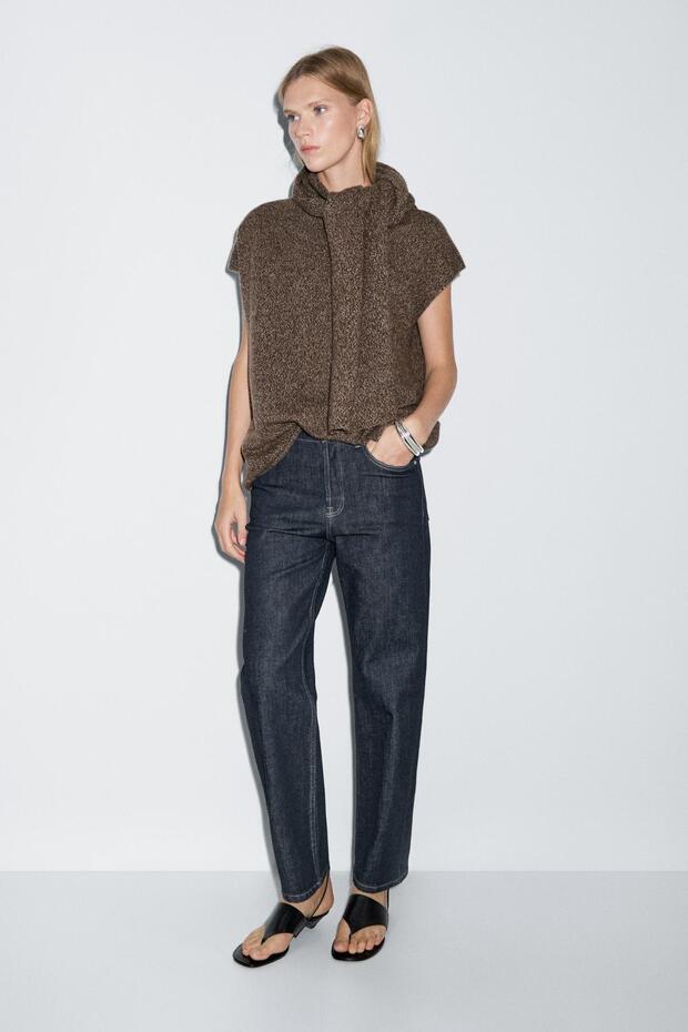 Straight fit yüksek bel jean - 2