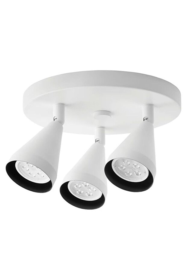 كشاف سقف بثلاث مصابيح، أبيض - 1