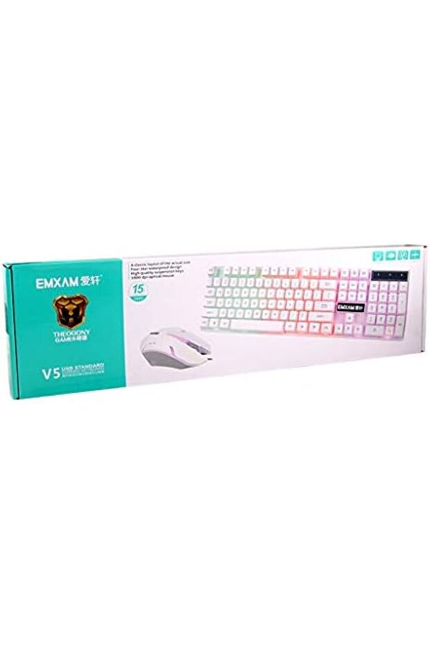Mechanical Keyboard, Keyboard Waterproof Mouse Mice USB Wired Gaming Accessories for Microsoft PC La - 2