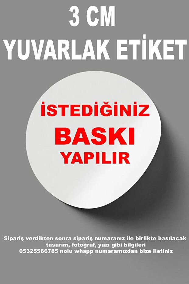 Yuvarlak Sticker , Etiket, Yapışkanlı Kağıt 3 cm, 48 adet - 1