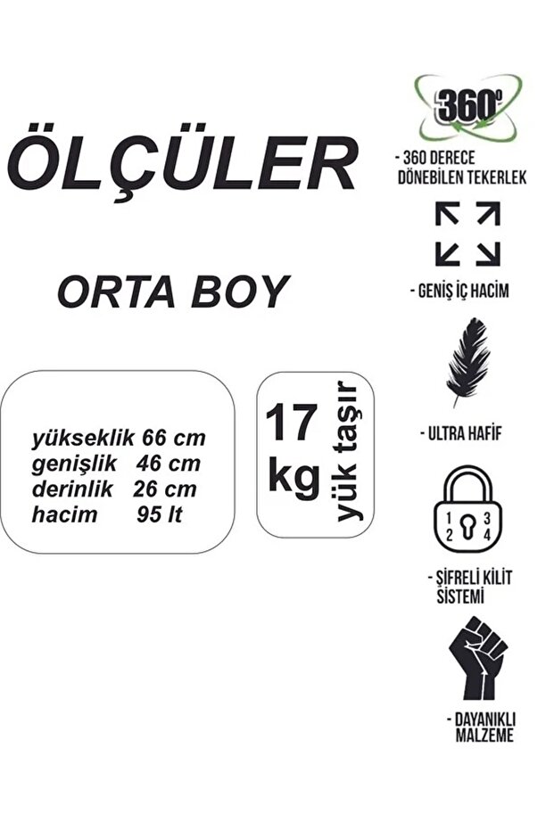 KIRILMAZ ABS ORTA BOY VALİZ - 3