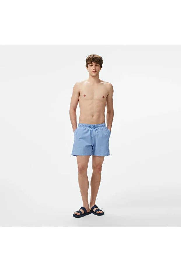 Erkek Mavi Regular Fit Deniz Şortu - 1