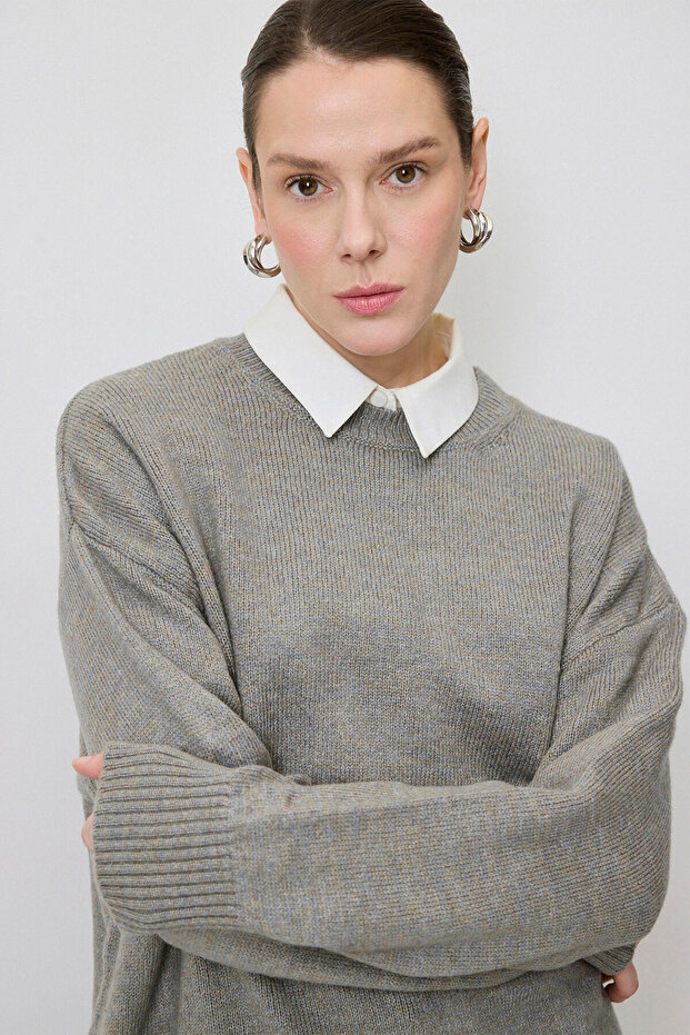 سترة ذات حجم كبير بلون سادة - 3