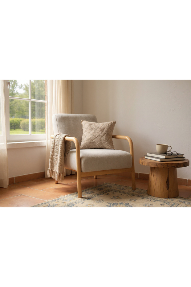 Dora İskandinav Tarzı Masif Kayın Berjer – Hazır Kurulum - 1