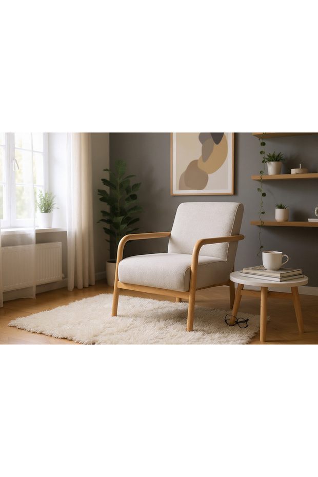 Dora İskandinav Tarzı Masif Kayın Berjer – Hazır Kurulum - 5