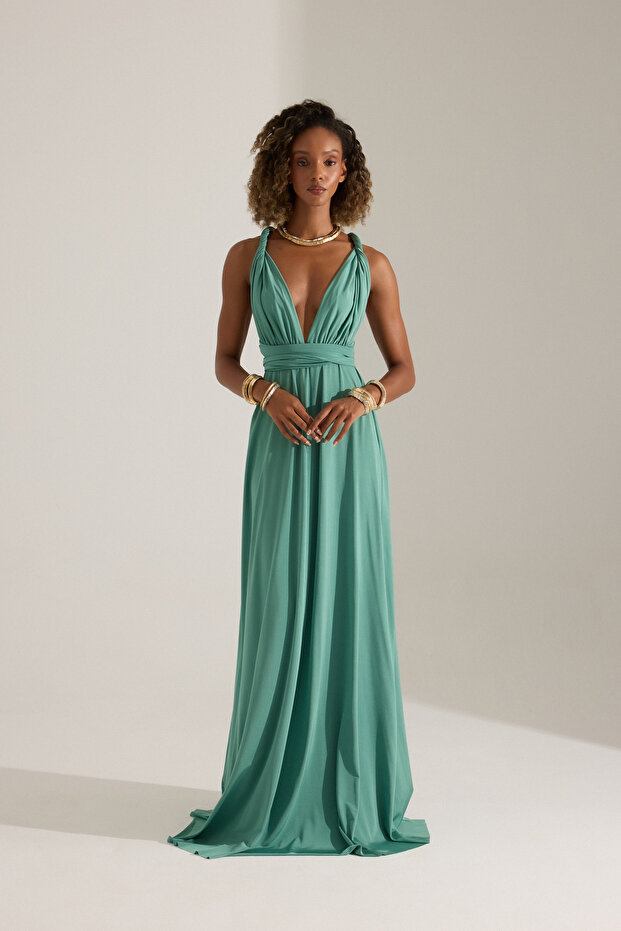 NADA DENİZ YEŞİLİ ELBİSE - 1