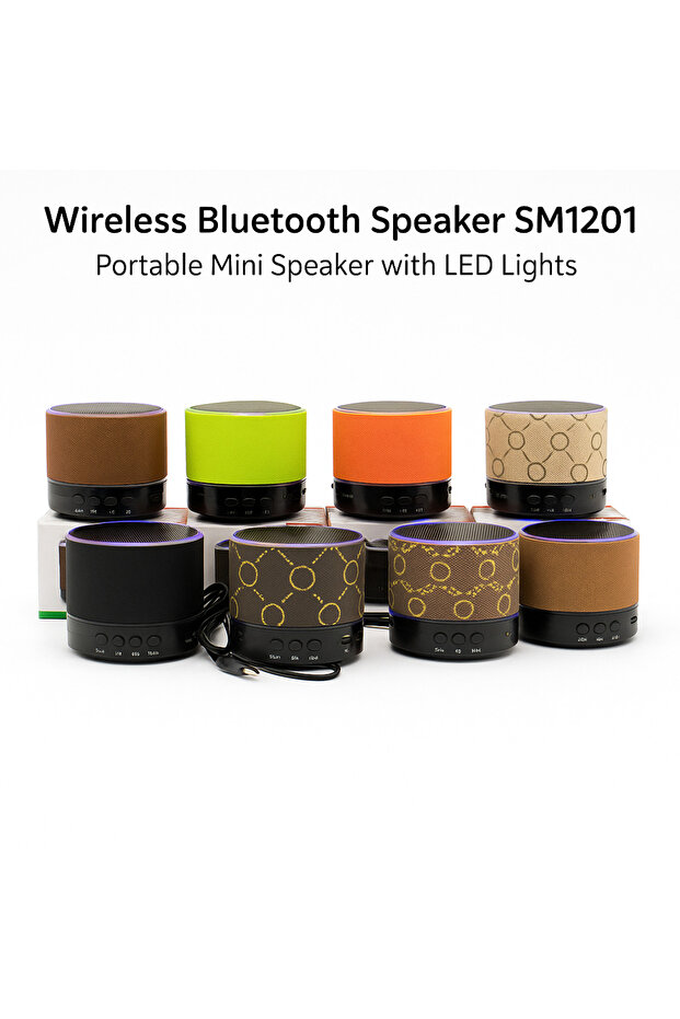 Wireless Bluetooth Speaker SM1201 – Portable Mini Speaker with LED Lights - 1