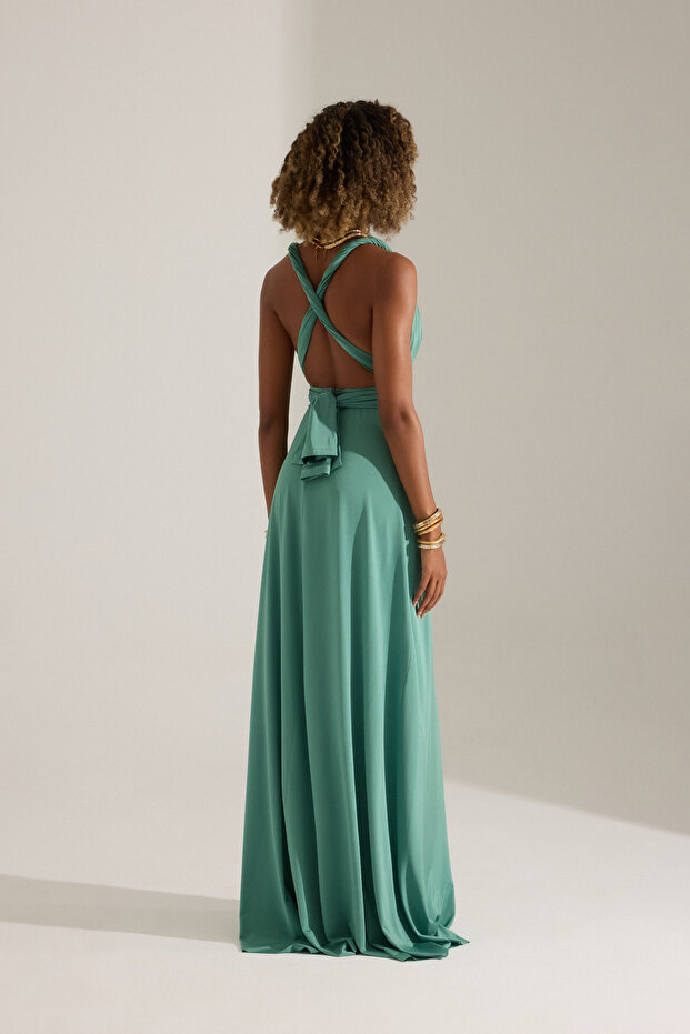 NADA DENİZ YEŞİLİ ELBİSE - 3