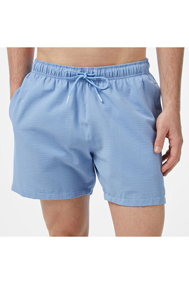 Erkek Mavi Regular Fit Deniz Şortu - 4