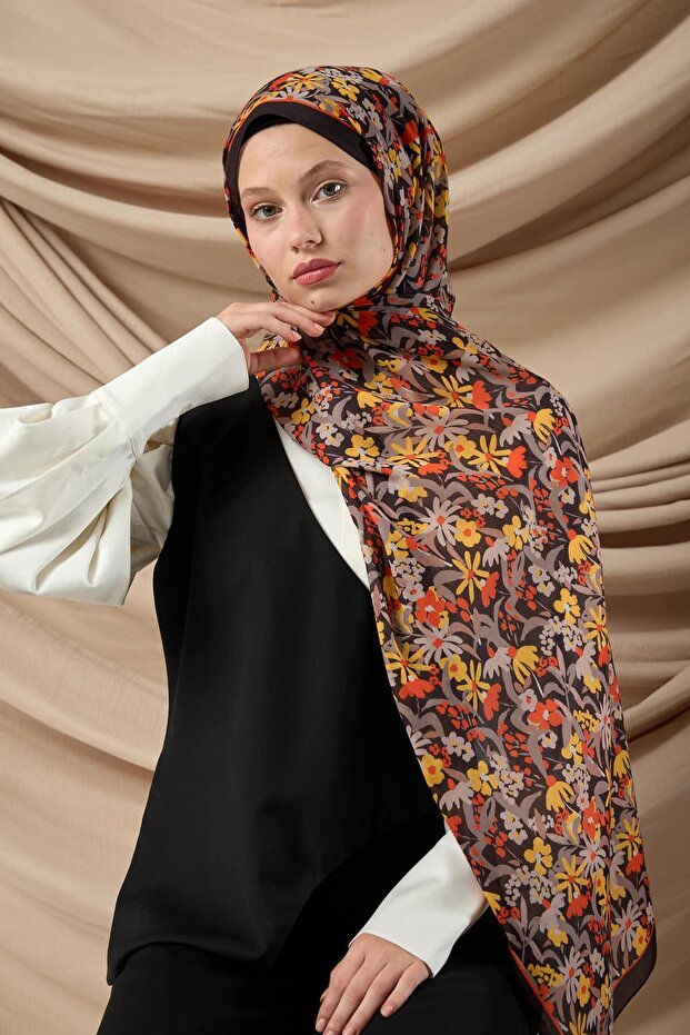 شال ناعم منقوش 70019-17 - 4