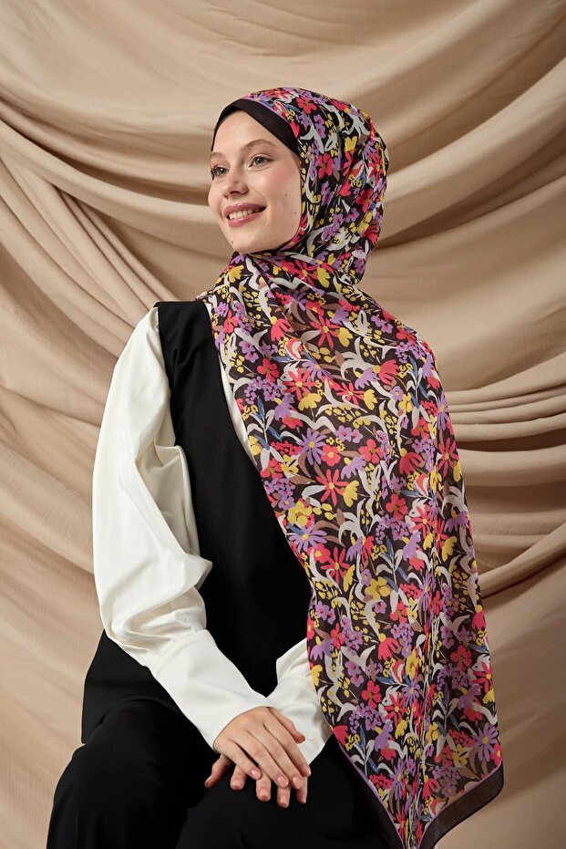 شال ناعم منقوش 70019-16 - 3