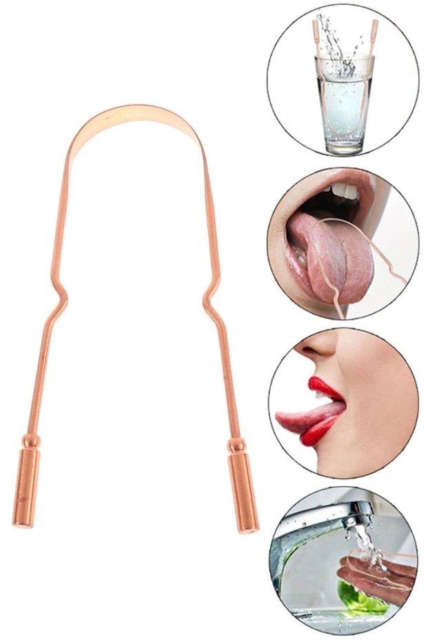Copper Oil Pulling Oil Pulling Tongue Plaque Removal Tool Tongue Brush Scraper Tongue Spoon