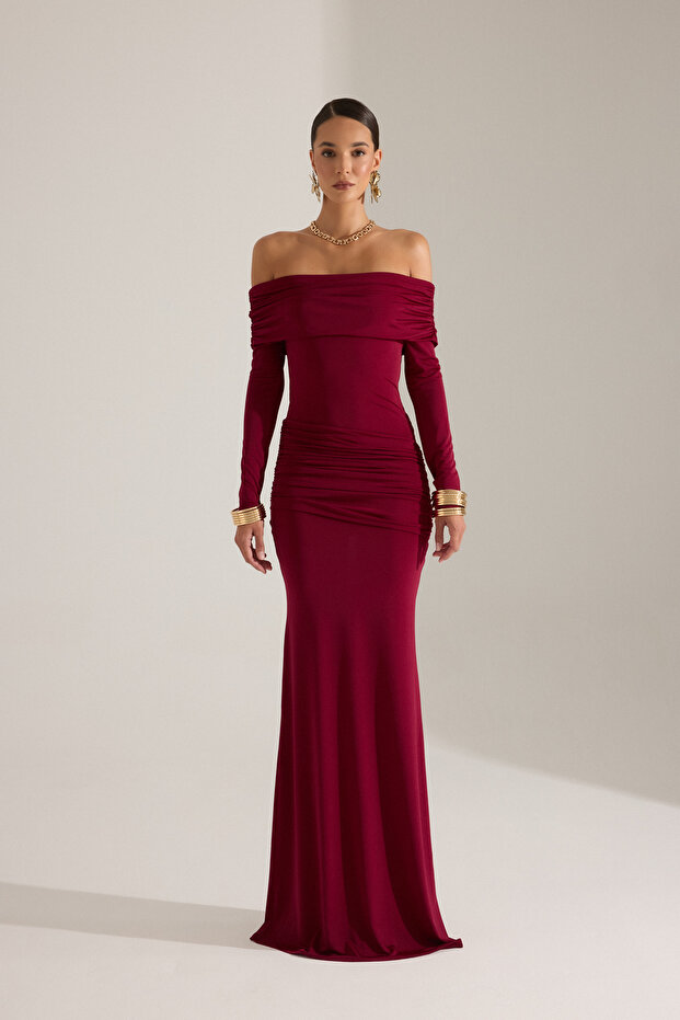 LARA BORDO ELBİSE - 1