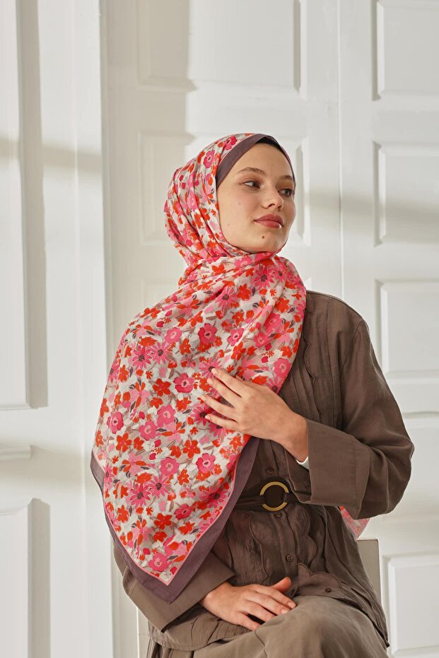 شال ناعم منقوش 70021-07 - 2