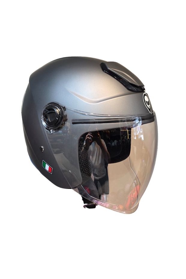 FREEM GRİ MAT AÇIK YARIM KASK (GÜNEŞ VİZÖRLÜ HAFİF MODEL) - 3