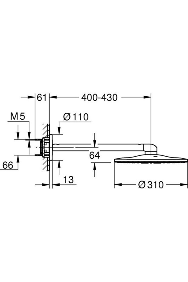 Rainshower SmartActive 310 Tepe duşu seti 430 mm, 2 akışlı - 26475A00 - 2