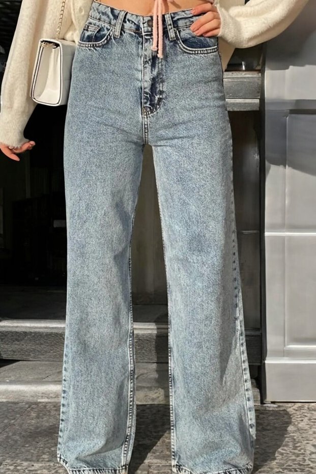 Ice Blue High Waist Women's Jeans
