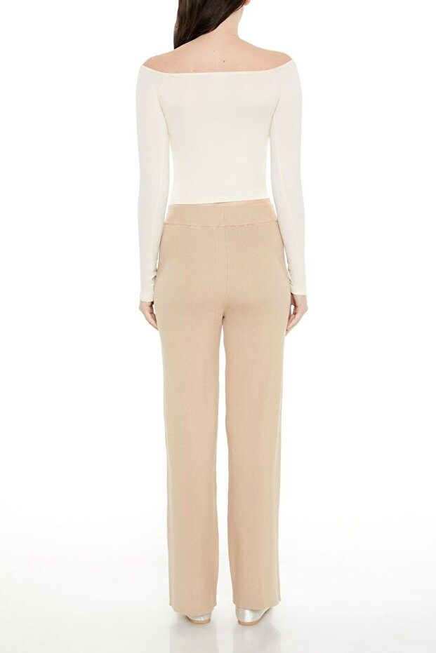 Wide-Leg Triko Pantolon - 1