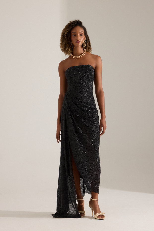 AMBER SİYAH ELBİSE - 5