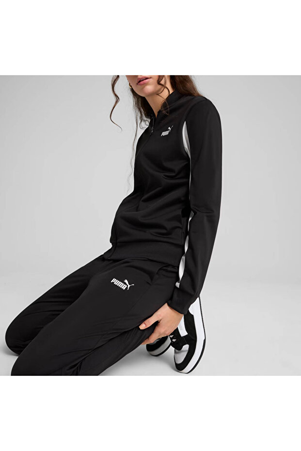 Baseball Poly Suit Siyah Kadın Eşofman Takımı 685078-01 - 5