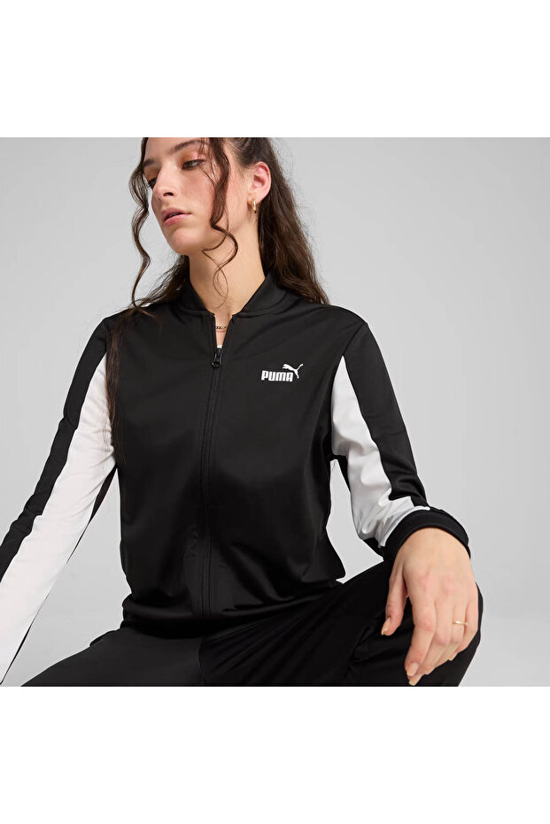 Baseball Poly Suit Siyah Kadın Eşofman Takımı 685078-01 - 2