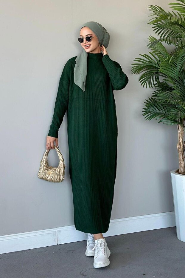 Fitilli Triko Elbise - 1