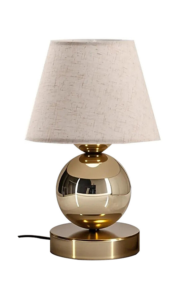 Gold Table Top Cream Nightstand Head Lampshade