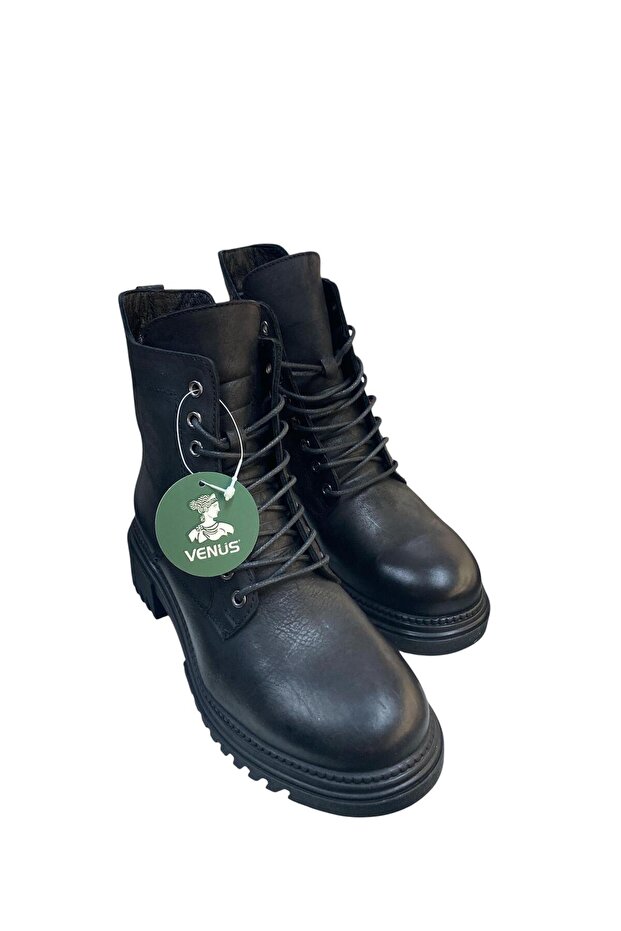 1950865K Genuine Leather Black Skin Women's Boots