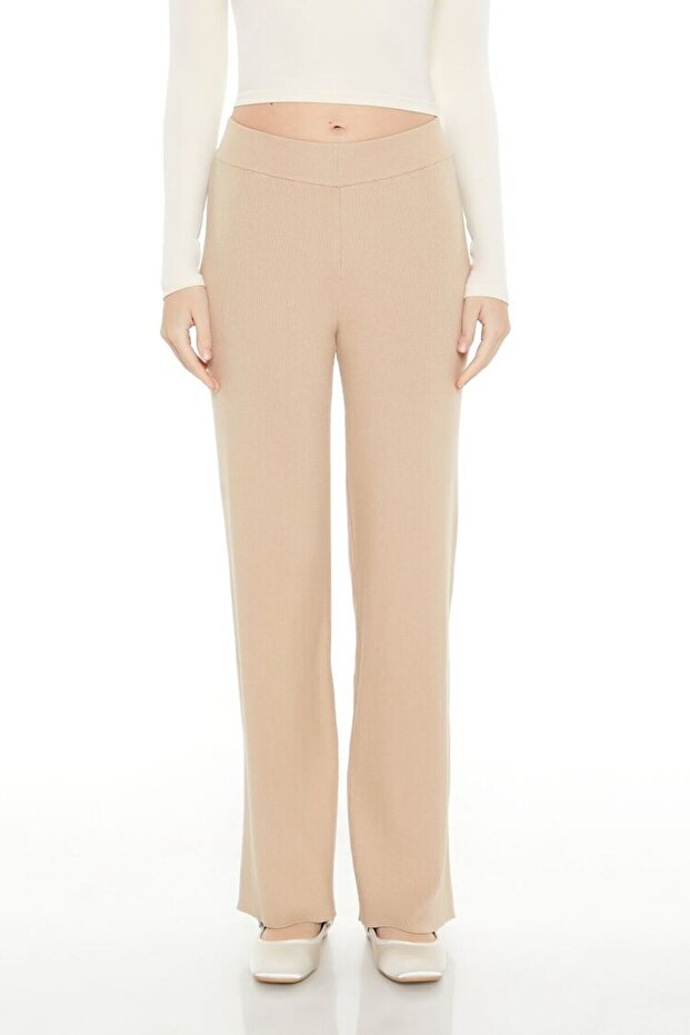 Wide-Leg Triko Pantolon - 4